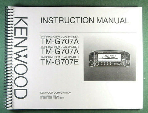 Kenwood TM-G707A/E Instruction Manual