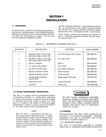 Collins 30L-1 Instruction Manual