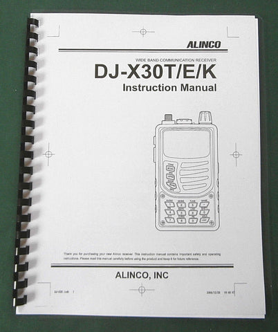 Alinco DJ-X30T Instruction Manual