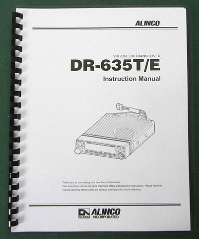 Alinco DR-635T/E Instruction Manual