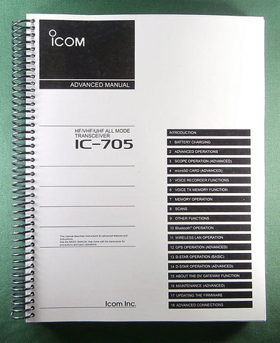Icom IC-705 Advanced Instruction Manual