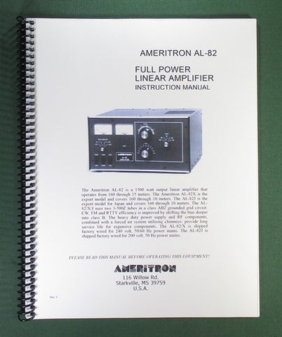 Ameritron AL-82 Instruction Manual