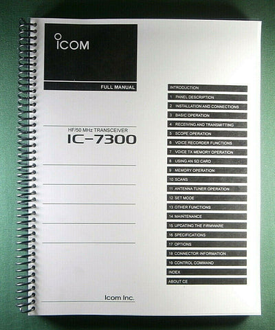 Icom IC-7300 Full Instruction Manua
