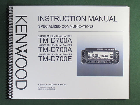 Kenwood TM-D700 Specialized Communications Manual: w/ Protective Covers!