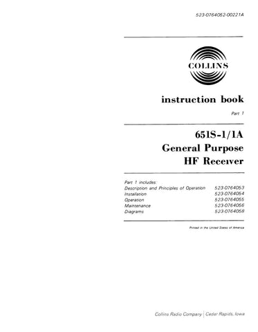 Collins 65S-1/1A Instruction Manual