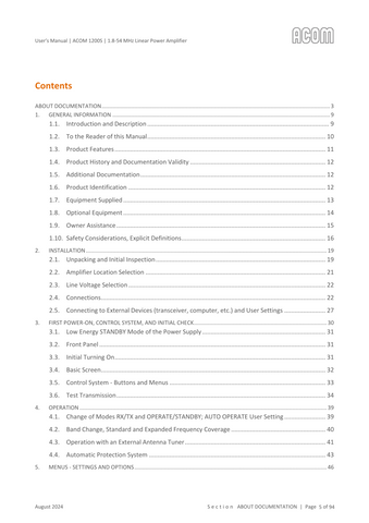 Acom 1200S User's Manual