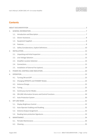 Acom 1500 User's Manual