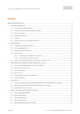 Acom 2020S User's Manual