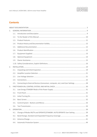 Acom 500S User's Manual