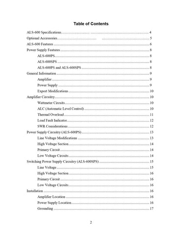 Ameritron ALS-600 Instruction Manual