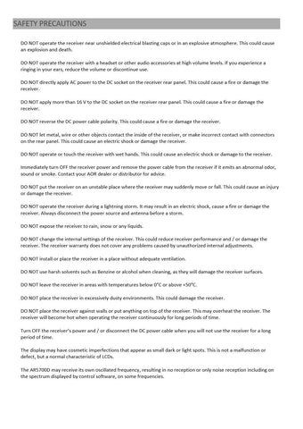 AOR AR5700D Operating Manual