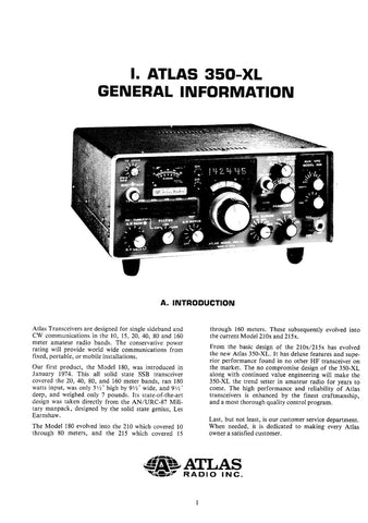 Atlas 350XL Instruction Manual