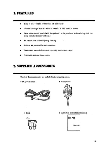 Alinco DX-701 Instruction Manual