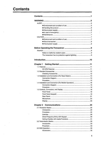 Alinco DX-SR9 Instruction Manual