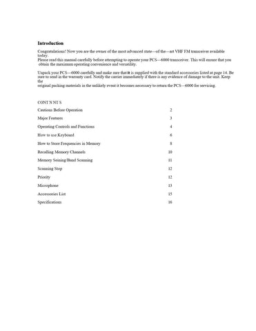 AZDEN PCS-6000H Instruction Manual