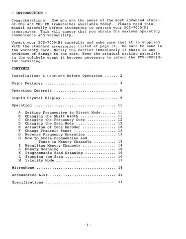 AZDEN PCS-7000H Instruction Manual