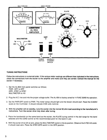 Ameritron AL-80A Instruction Manual