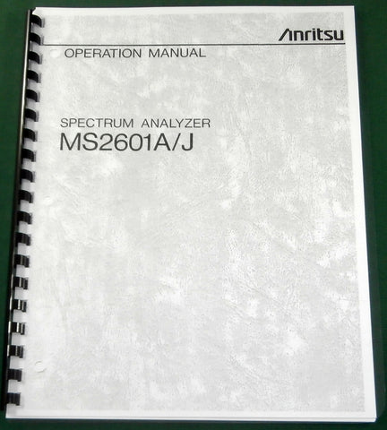 Anritsu MS2601A/J Operation Manual