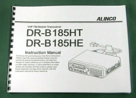 Alinco DR-B185HT/HE Instruction Manual