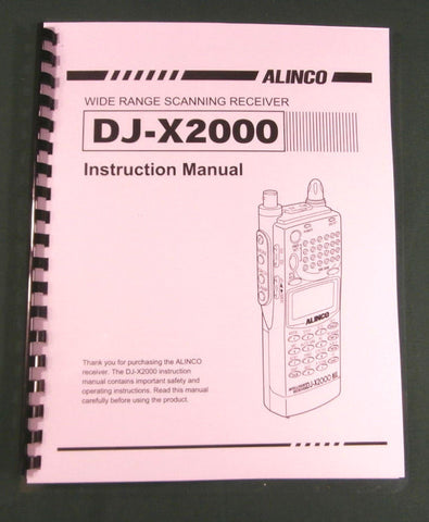 Alinco DJ-X2000 Instruction Manual