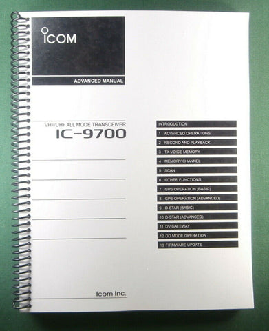 Icom IC-9700 Advanced Instruction Manual