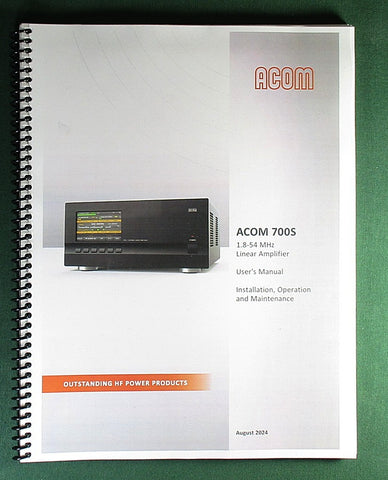 Acom 700S User's Manual