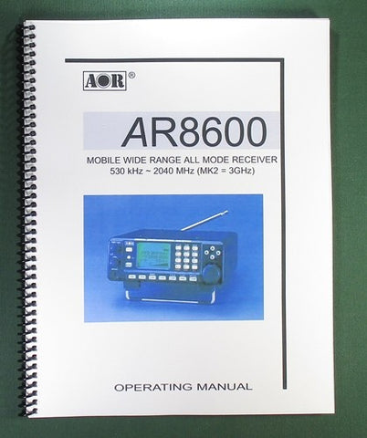 AOR AR8600 MK 2 Operating Manual