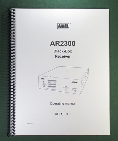 AOR AR2300 Operating Manual