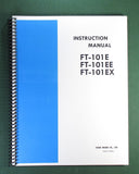 Yaesu FT-101E/EE/EX Instruction Manual: 11" X 36" Schematic & Plastic Covers!