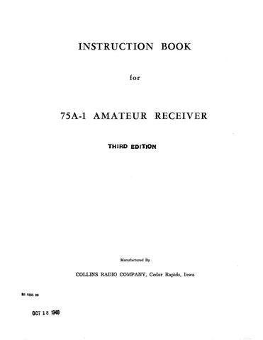 Collins 75A-1 Instruction Manual
