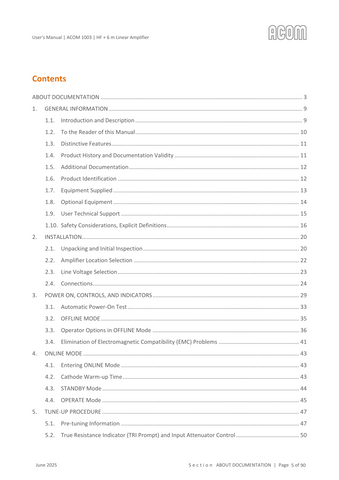 Acom 1003 User's Manual