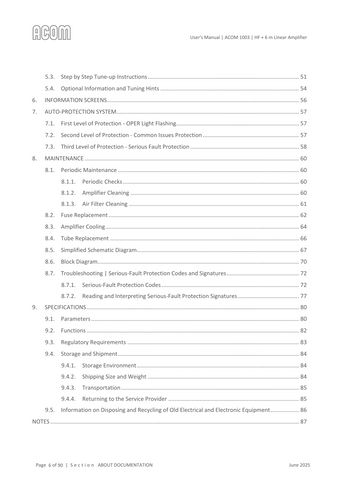 Acom 1003 User's Manual