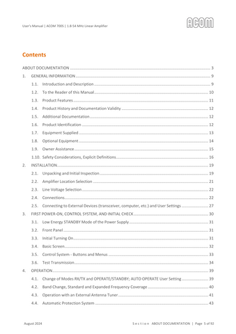 Acom 700S User's Manual