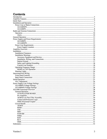 Ameritron ALS-606 Instruction Manual