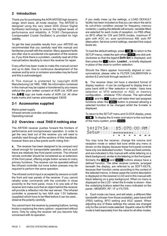 AOR AR-7030 Operating Manual