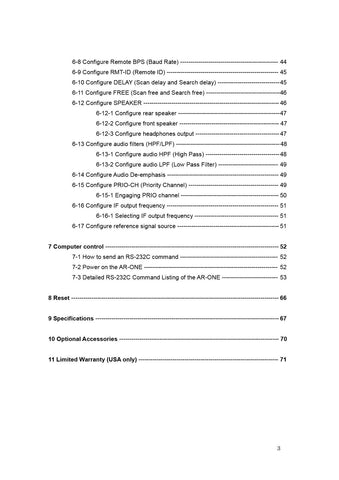AOR AR-ONE Operating Manual
