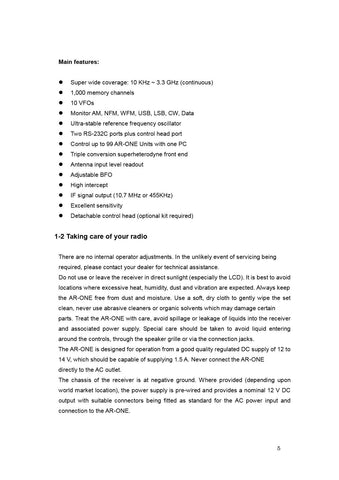 AOR AR-ONE Operating Manual