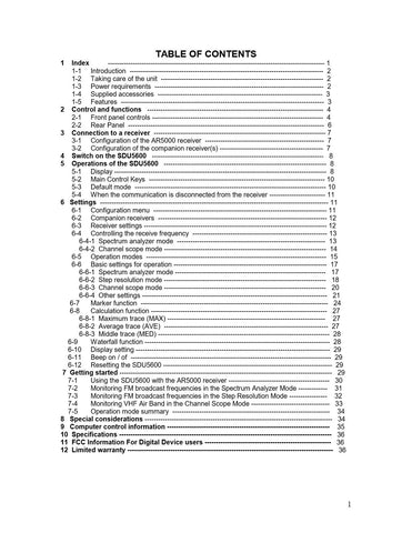 AOR SDU5600 Operating Manual