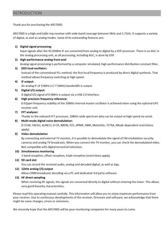 AOR AR5700D Operating Manual