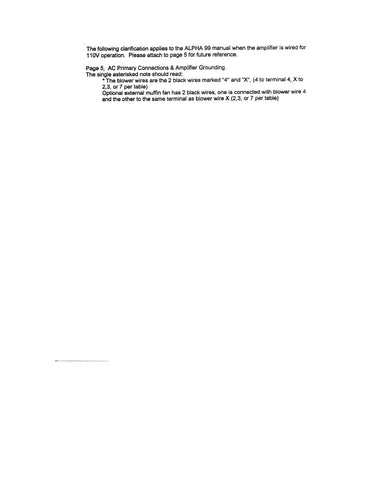 Alpha 99 Operator's Manual