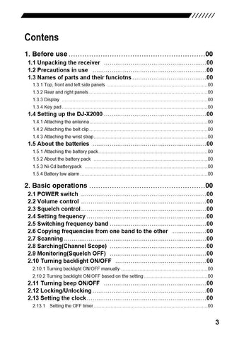 Alinco DJ-X2000 Instruction Manual
