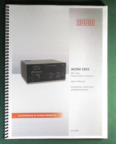 Acom 1003 User's Manual