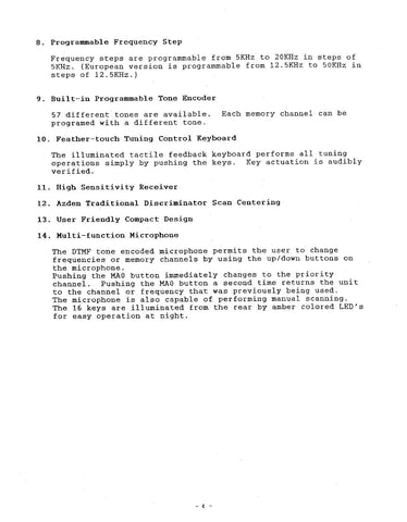 AZDEN PCS-7000H Instruction Manual