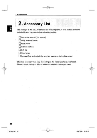 Alinco DJ-X30T Instruction Manual
